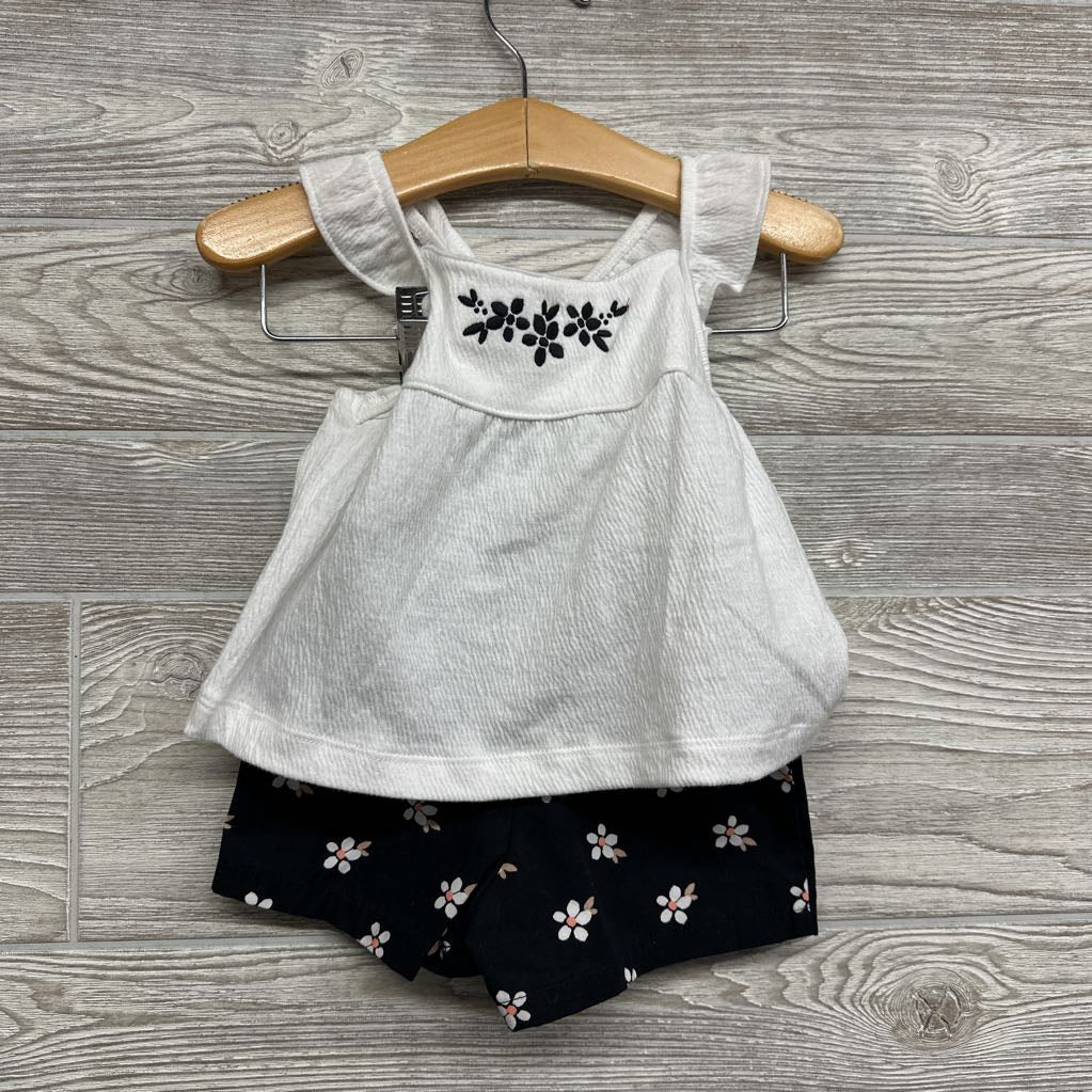 NEW Textured Tank Top & Shorts Flowers 12M