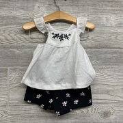NEW Textured Tank Top & Shorts Flowers 12M