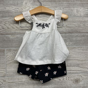 NEW Textured Tank Top & Shorts Flowers 18M