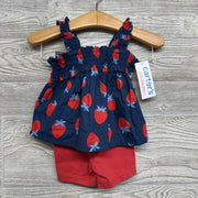 NEW Smocked Tank Top Strawberries & Bike Shorts NB