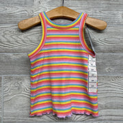 NEW Ribbed Tank Top Stripes Lettuce Trim 2T