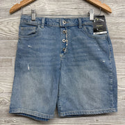 NEW Loose Mid Rise Above The Knee Denim Shorts 10-12