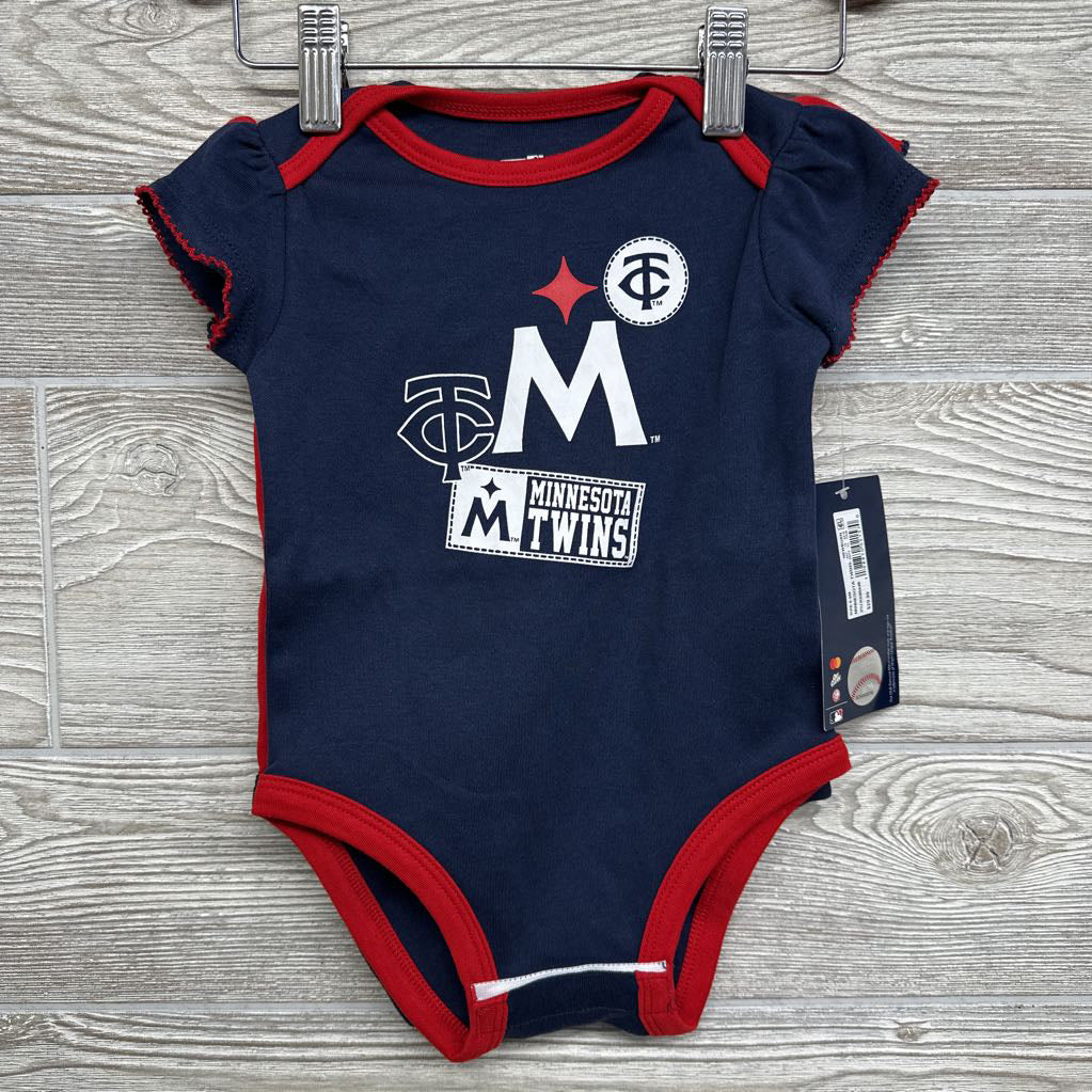 NEW 2 Pk Bodysuits Minnesota Twins Lettuce Trim 6-9M