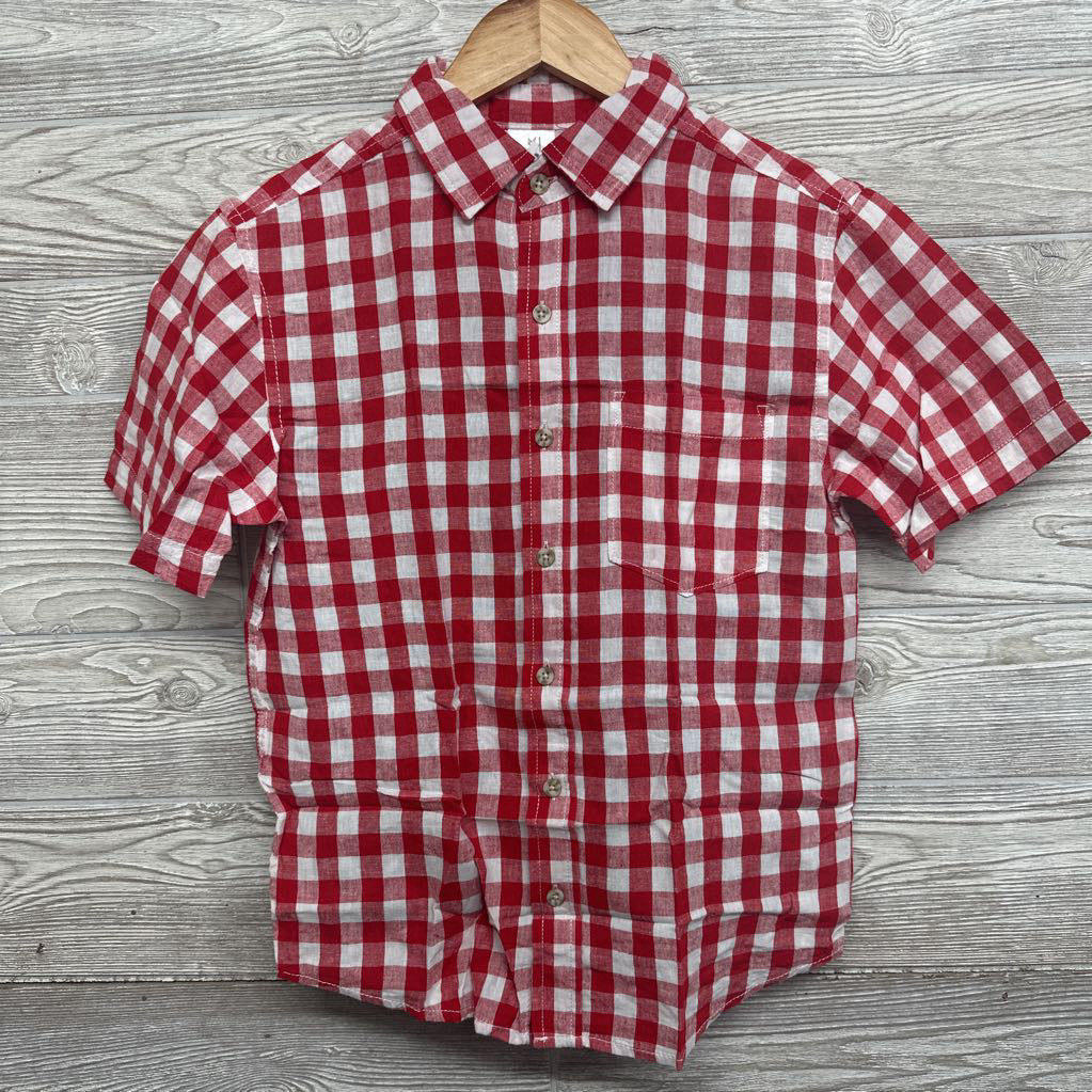 NEW Button Up SS Gingham Shirt & Shorts 10