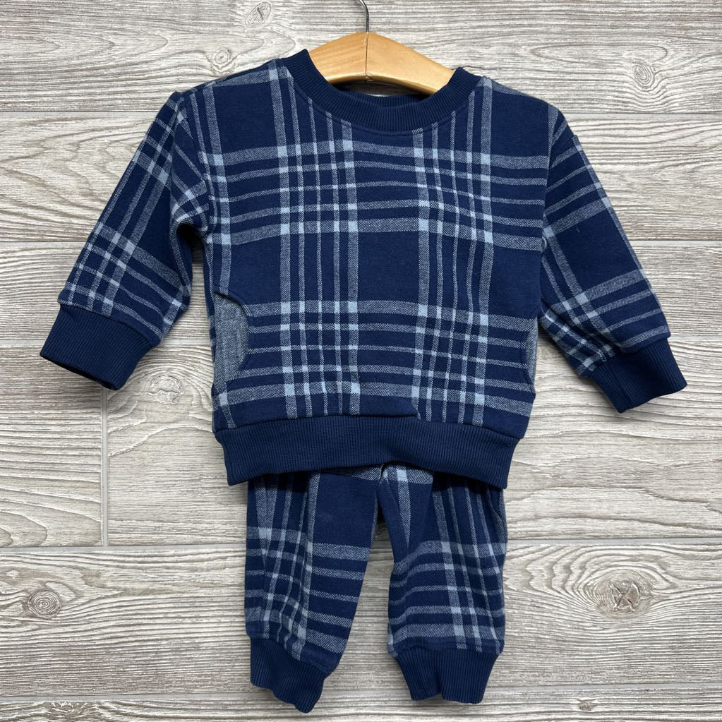 Plaid Crewneck & Pants 6M