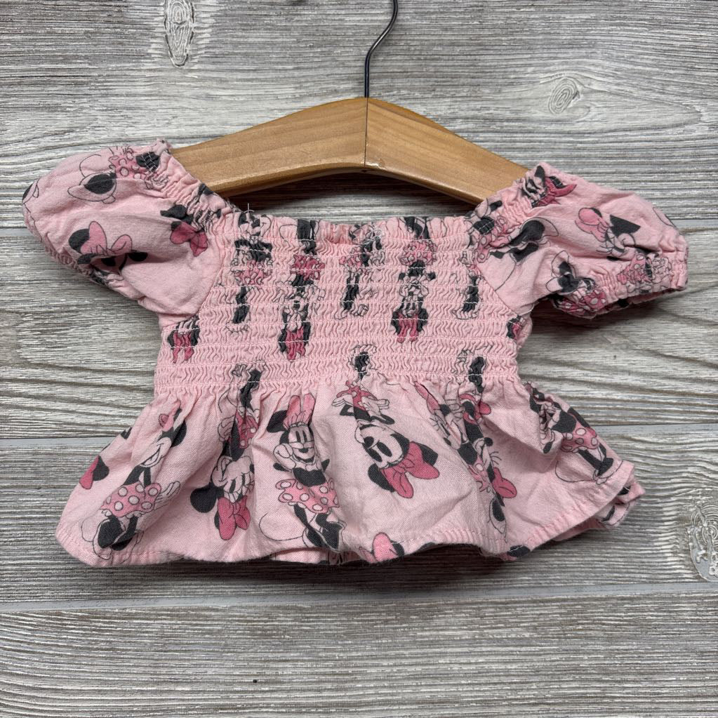 Smocked Linen Shirt & Pants Minnie Mouse 0-3M