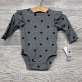 NEW Ribbed Lettuce Trim Bodysuit & Pants Dots 3M