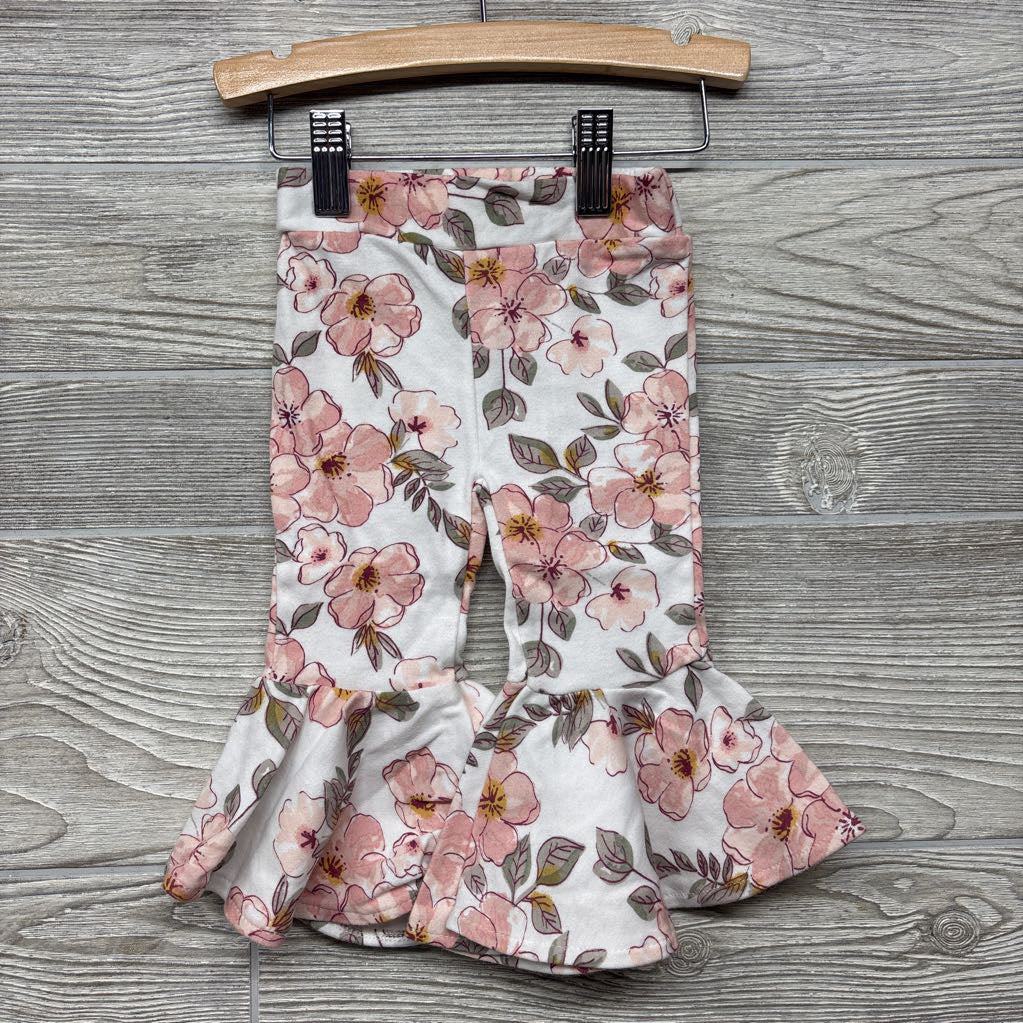 Ribbed Bodysuit Ribbed & Floral Flare Pants & Headwrap 69M