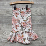 Ribbed Bodysuit Ribbed & Floral Flare Pants & Headwrap 69M