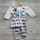 LS Bodysuit 1st Easter & Overalls Tractor & Carrots 0-3M