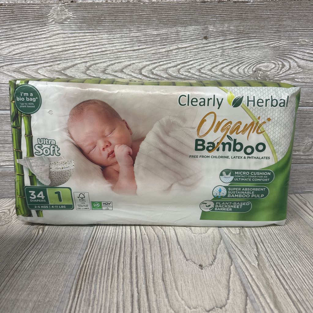 NEW 34 Pk Organic Bamboo Diapers