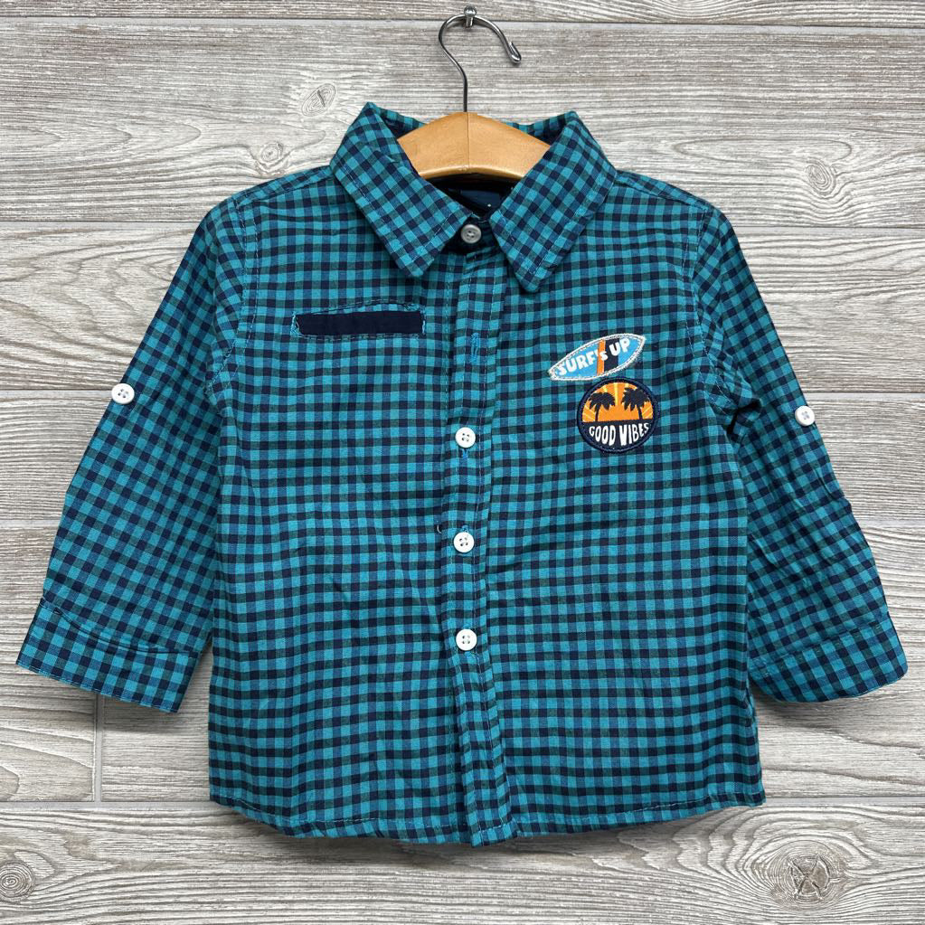 Button Up Shirt Surf's Up 2t