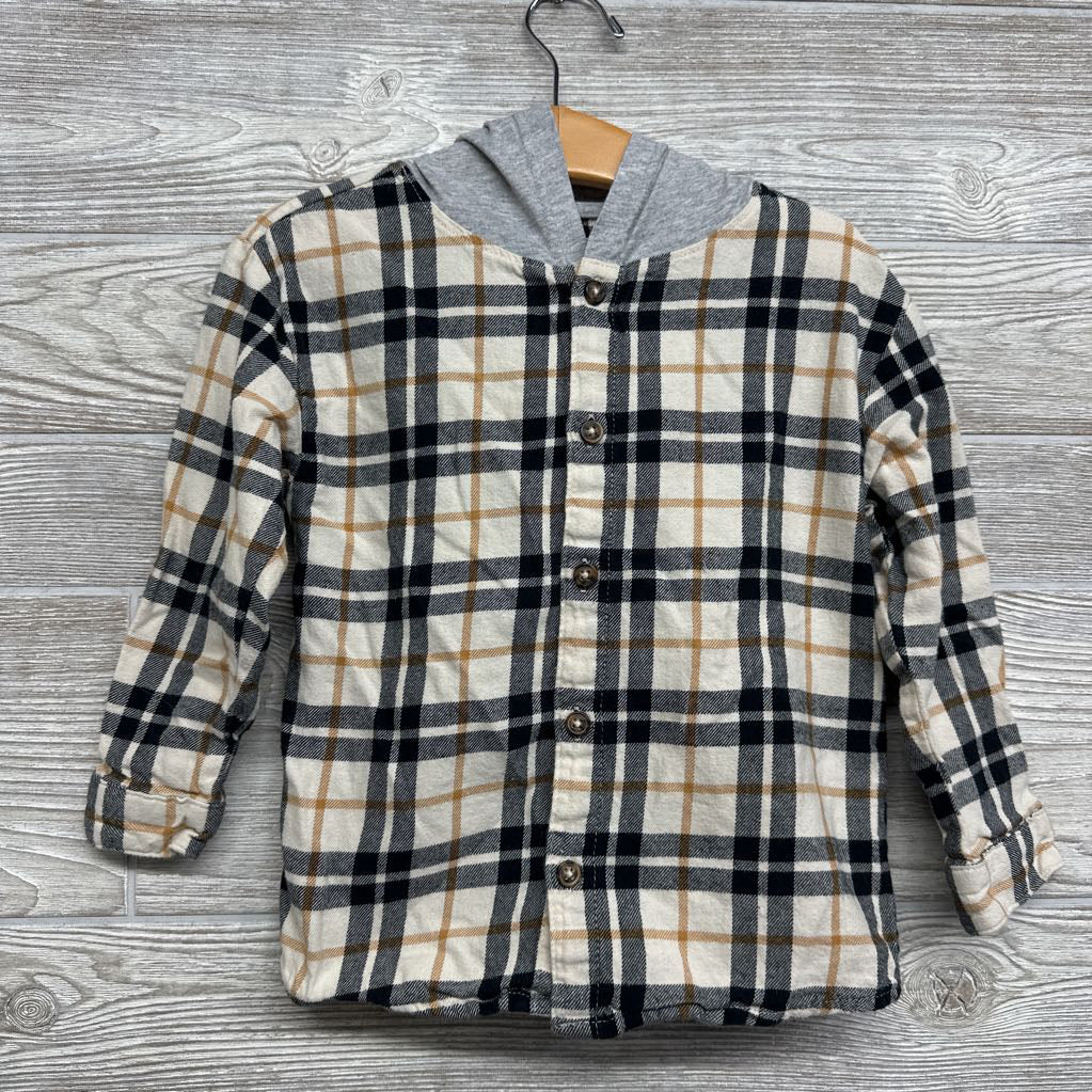 Plaid Button Up Shirt W/ Hood 4t