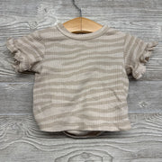Ribbed Shirt & Shorts Ruffle Trim 3-6M
