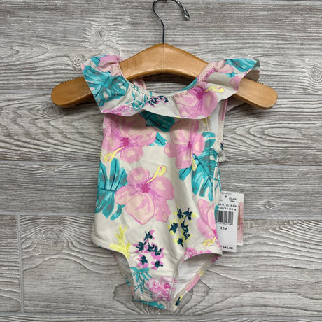 NEW Swimsuit & Swim Skirt Flowers 12M