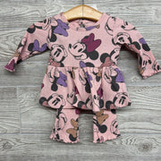 LS Ribbed Peplum Shirt & Flare Pants Minnie Mouse 0-3M