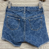 Denim Shorts Hearts Frayed 5T