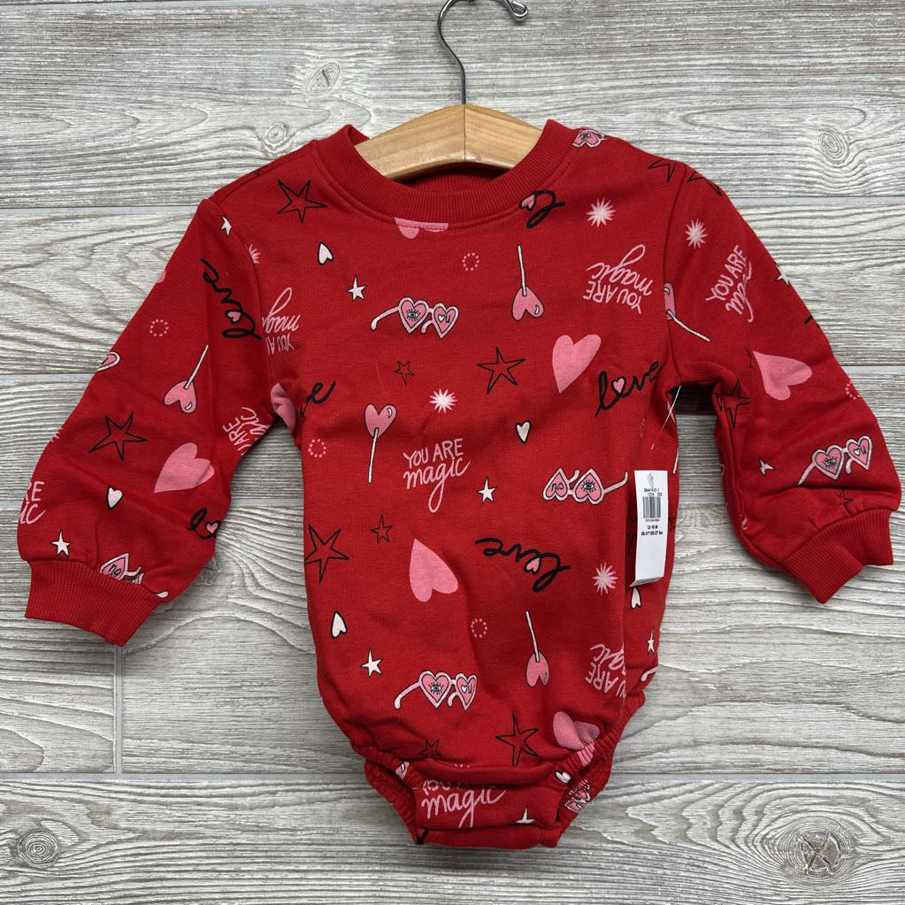 NEW Crewneck Bodysuit Love, Glasses, Hearts 12-18M