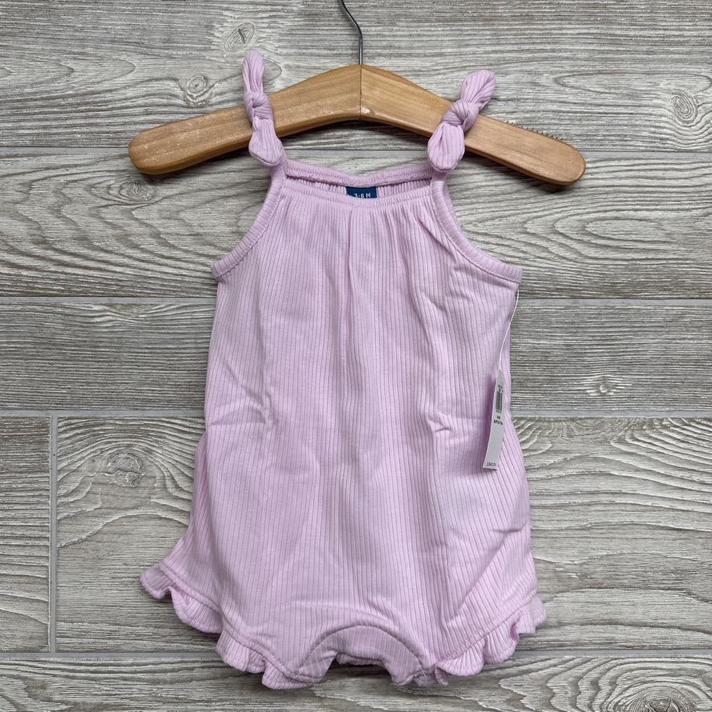 NEW Sleeveless Tie Knot Ribbed Romper 3-6M