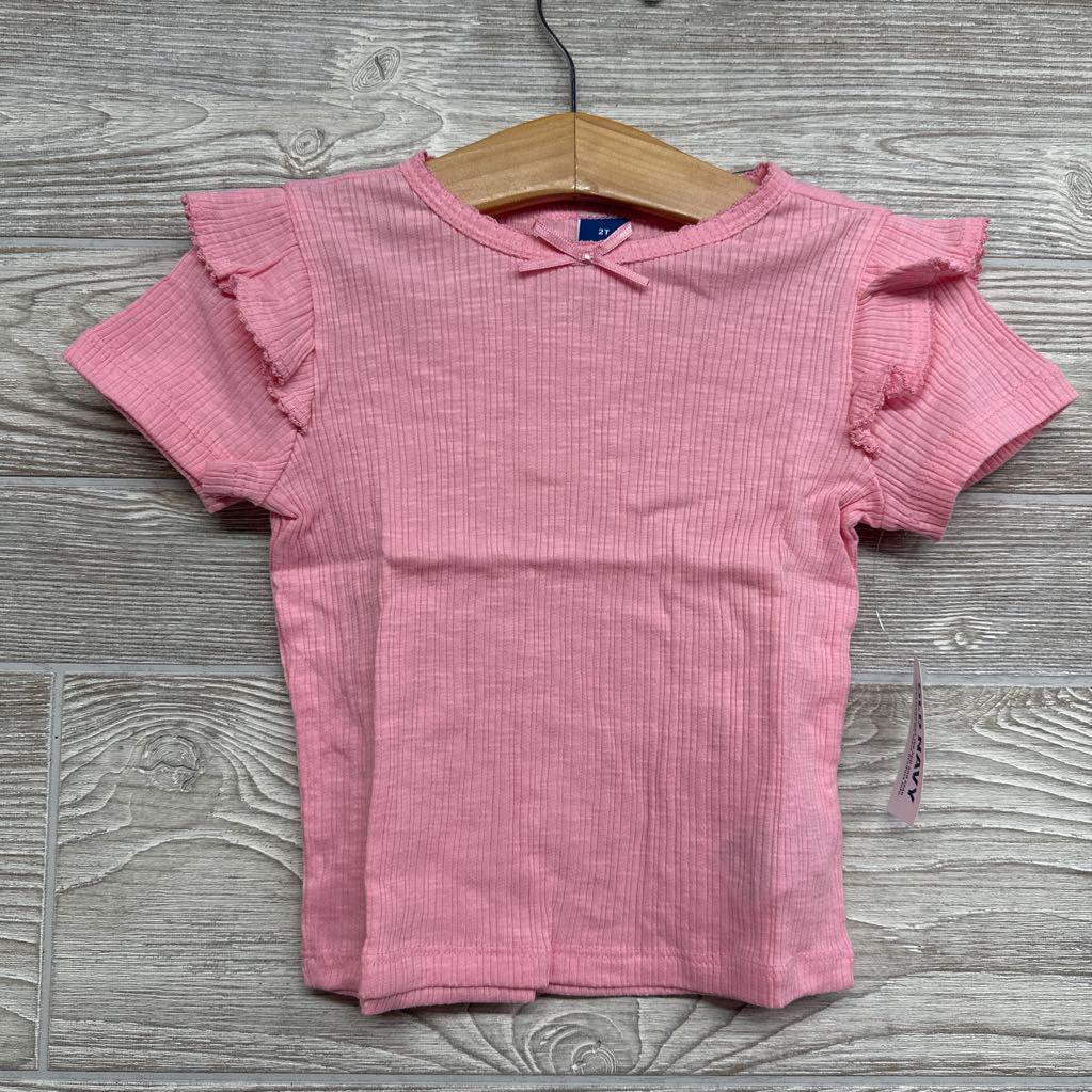 NEW Ruffle Trim Ribbed Shirt 2t