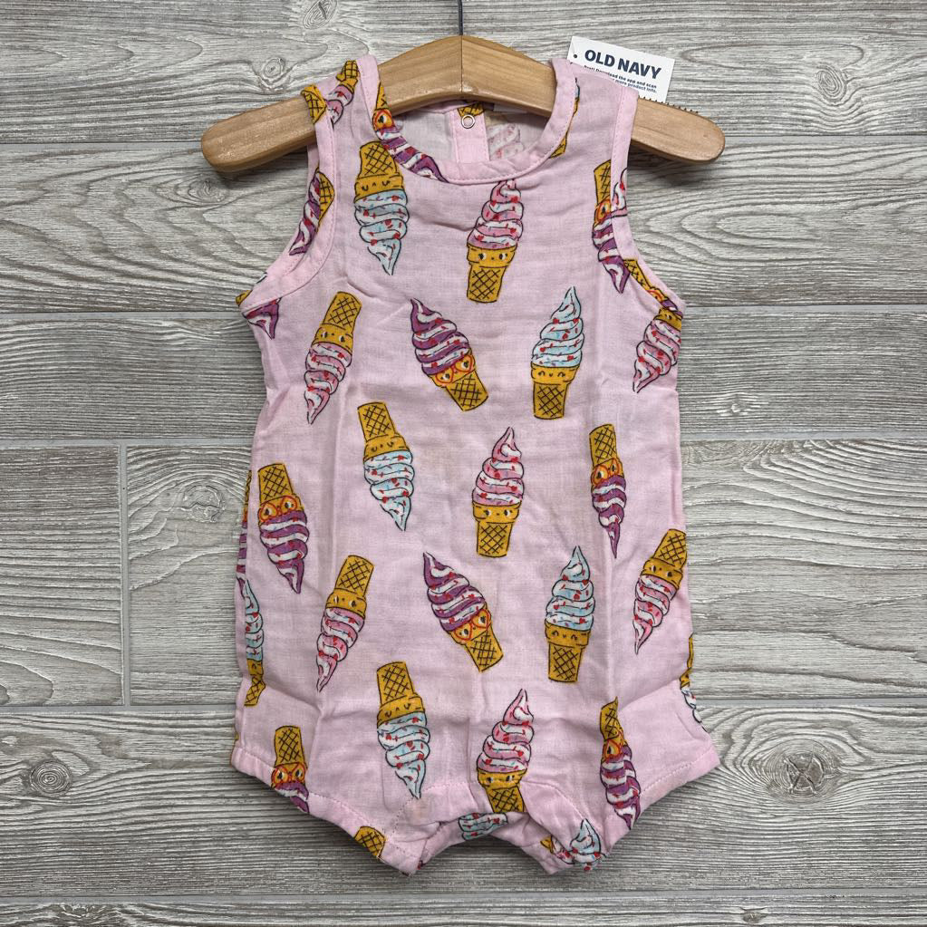 NEW Double Weave Romper Ice Cream Cones 18-24M
