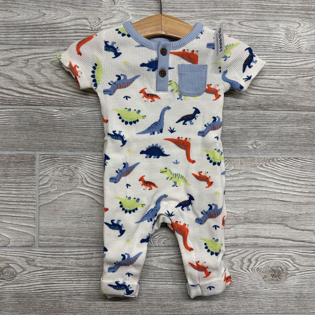NEW Waffle Knit Henley Outfit Dinosaurs 0-3M