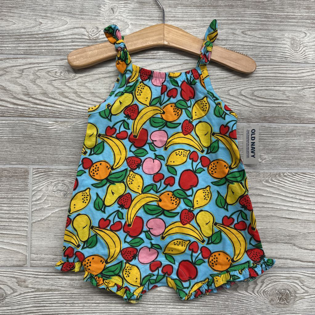 NEW Sleeveless Tie Knot Romper Fruit 6-12M
