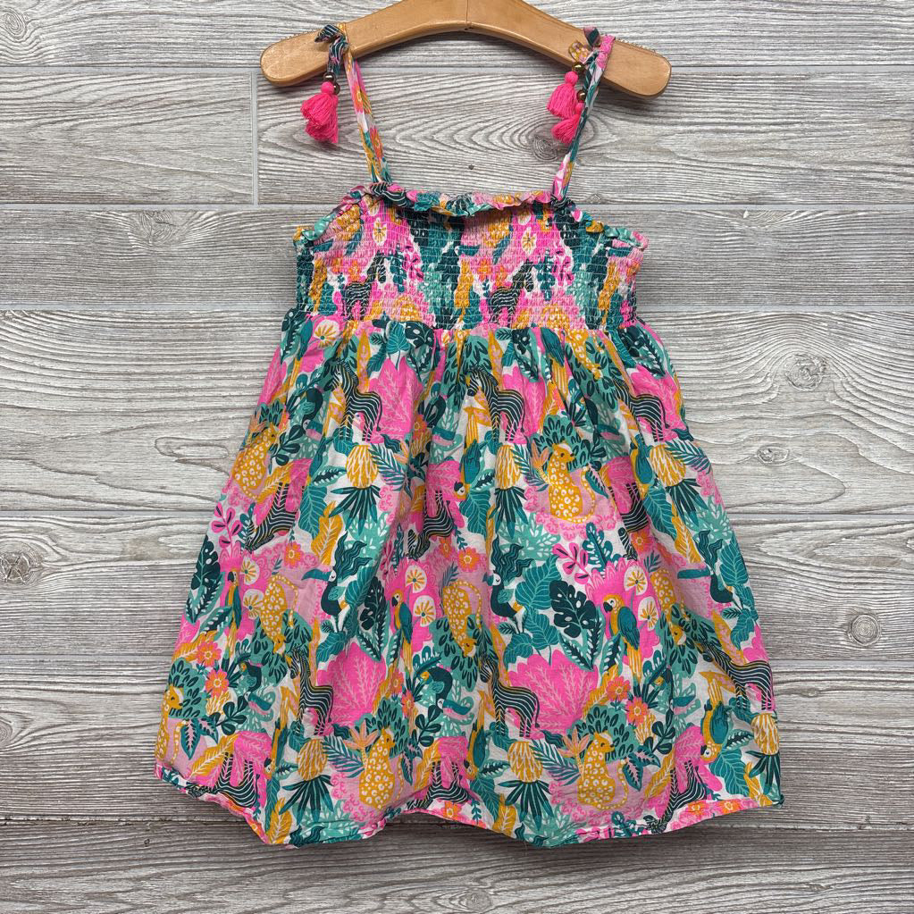 Tank Smocked Dress Leaves Birds 5