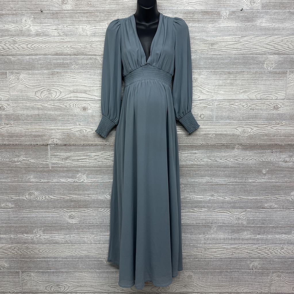 Sheer Maxi Smocked Waist & Cuff Small