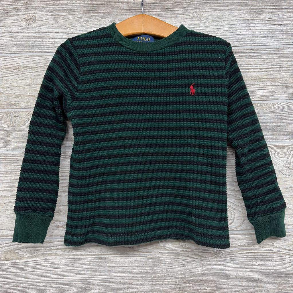 LS Waffle Knit Shirt Stripes 3T