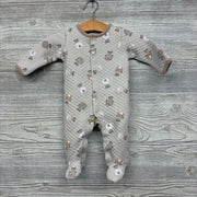 LS Quilted Footed Outfit Little Bears 0-3M