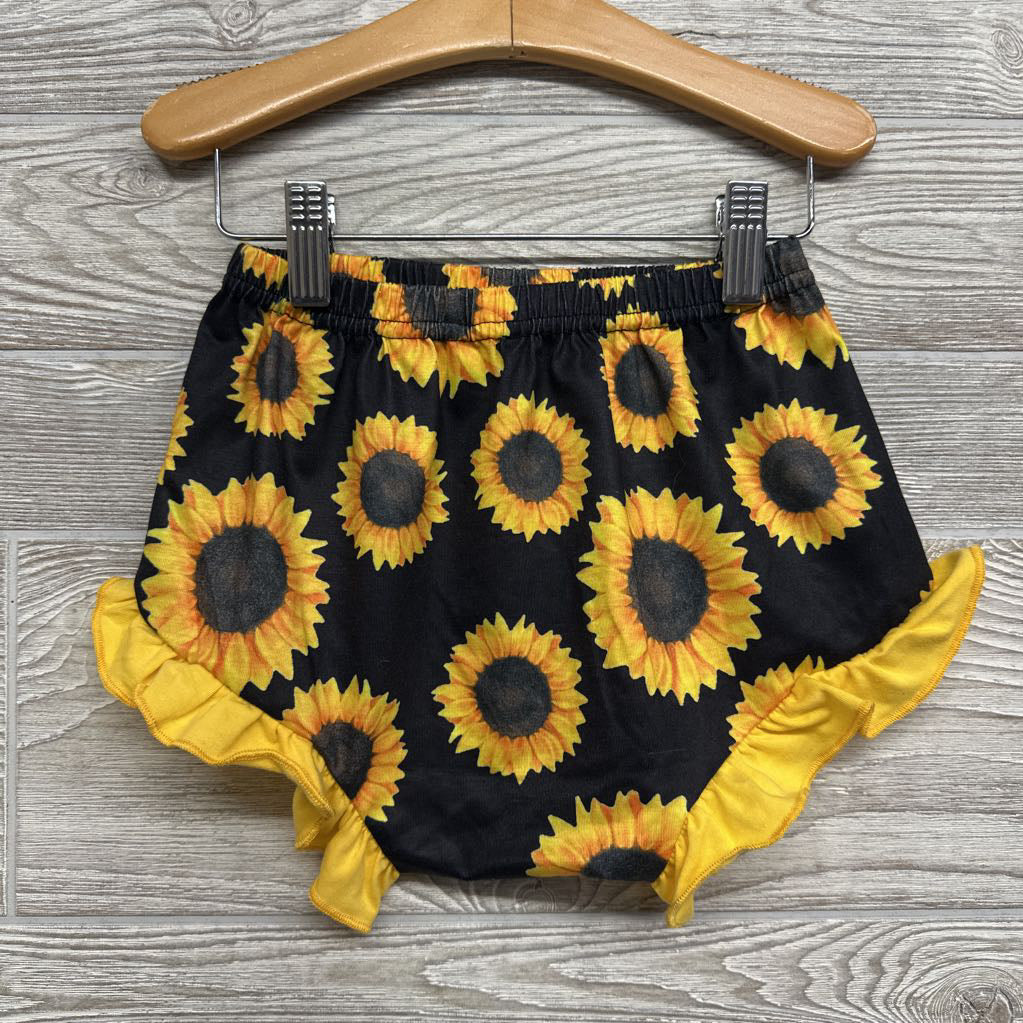 Shorts Flowers Ruffle Trim 2T