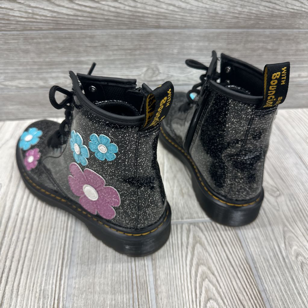 1460 Patent Combat Boots Flitter Flowers