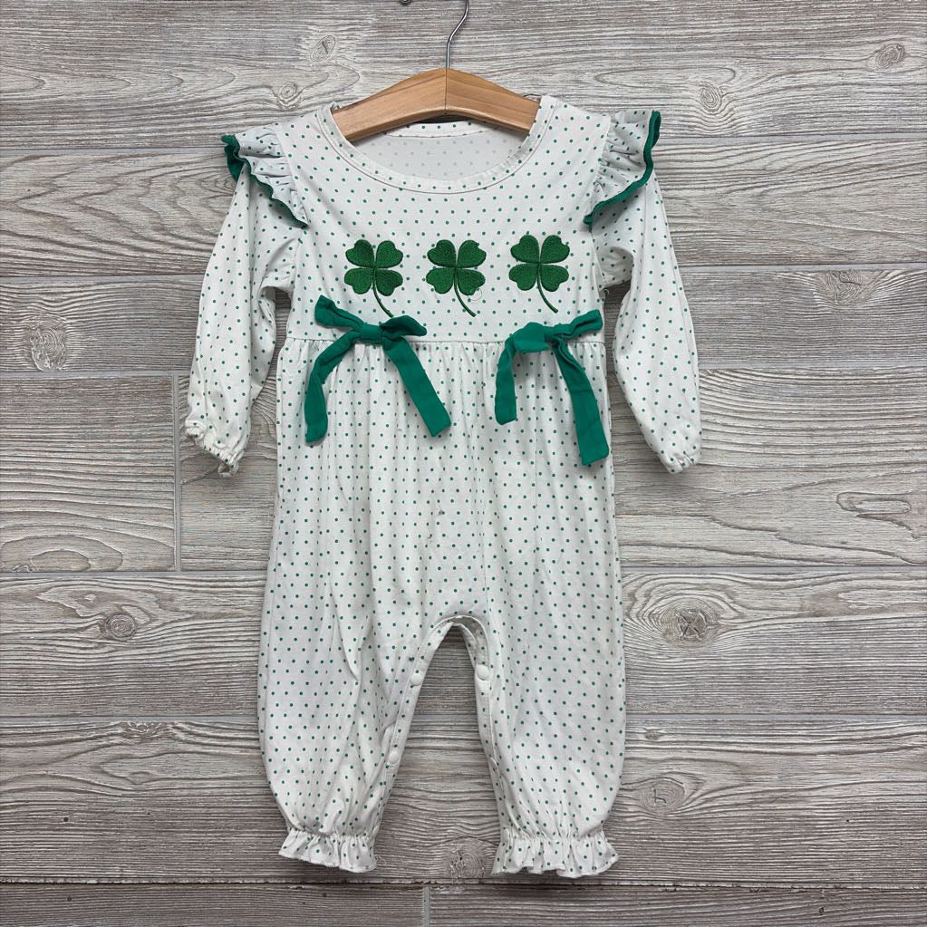 Flutter Sleeve Outfit Dots & Shamrocks 12M
