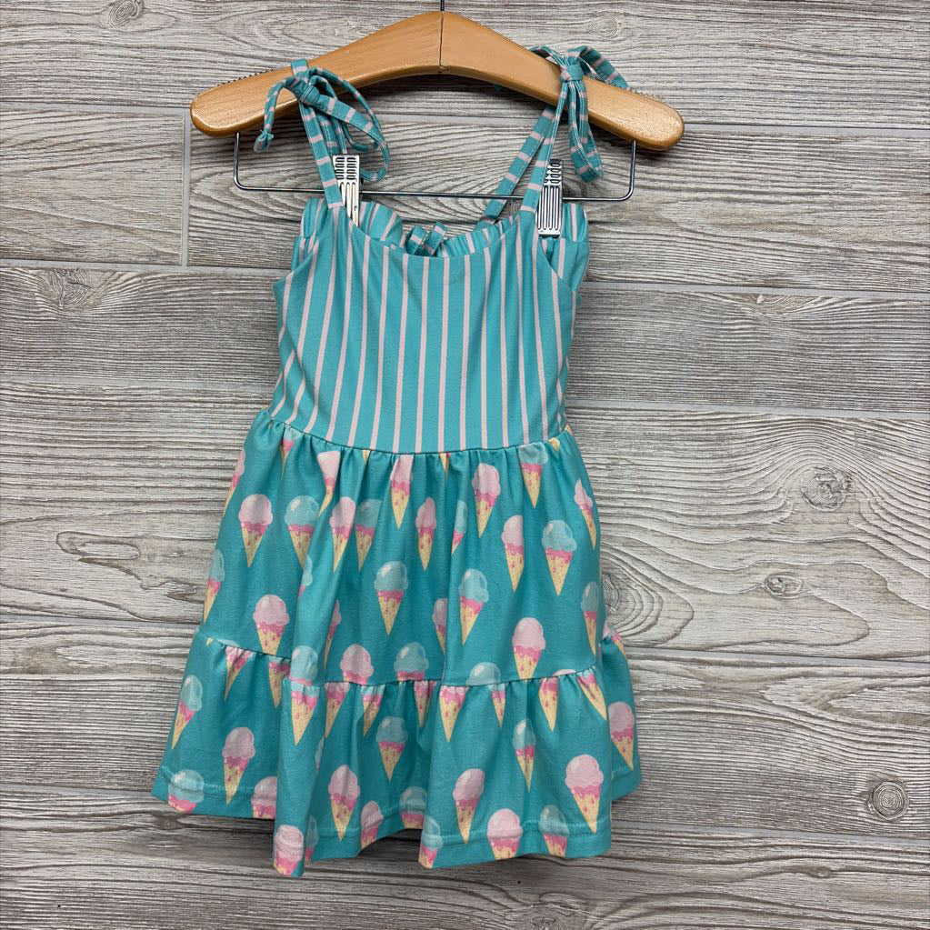 Tank Top & Shorts Ice Cream Cones & Stripes 2t