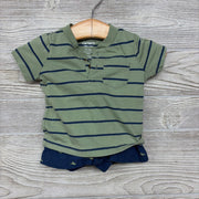 Henley Shirt Stripes & Shorts 0-3M