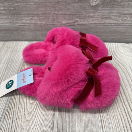 NEW Fuzzy Slippers Bow 11c