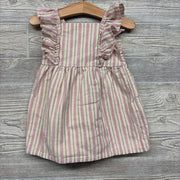 Twill Dress Flutter Ruffle Stripes 12M