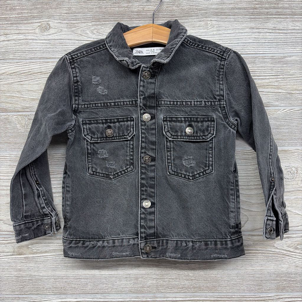 Distressed Denim Jacket 3-4