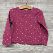 LS Ribbed Shirt Flowers 3T