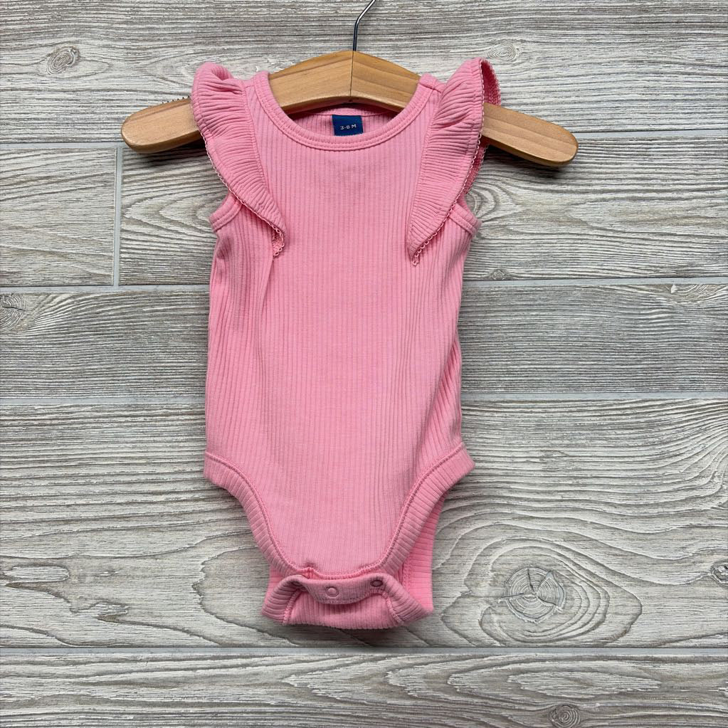 Ribbed Flutter Sleeve Bodysuit 3-6M