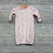 LS PJ Gown Printed Bow 0-3M