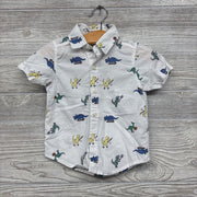 Button Up Shirt Dinosaurs Baseball 12M