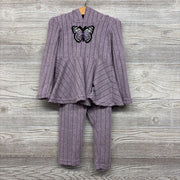 LS Ribbed Shirt W/ Hood & Pants Butterfly 3T