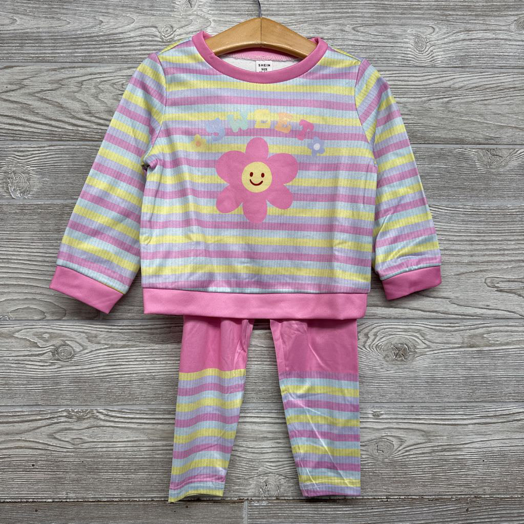 NEW Crewneck & Leggings Stripes Flower 18-24M