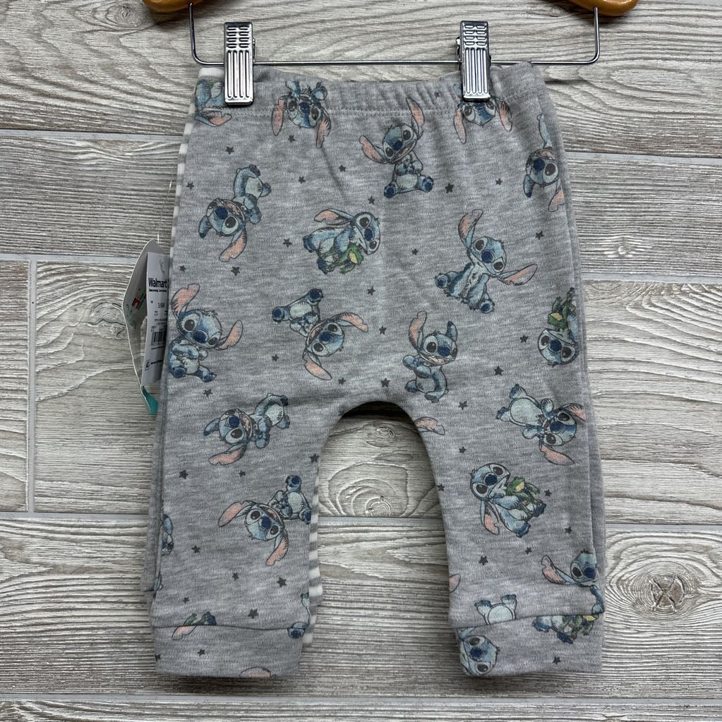 NEW 3 Pk Harem Pants Stripes Stitch Stars 3-6M