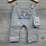 NEW 3 Pk Harem Pants Stripes Stitch Stars 3-6M