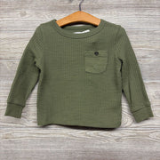 LS Waffle Knit Shirt Chest Pocket 2T