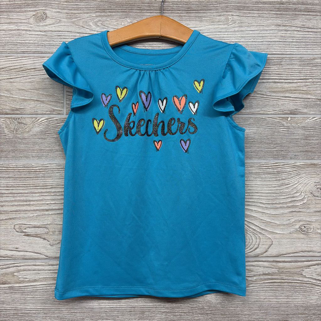 Flutter Sleeve Active Shirt Hearts 4T