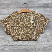 NEW Muslin Cinched Crop Shirt Flowers 4-5 *